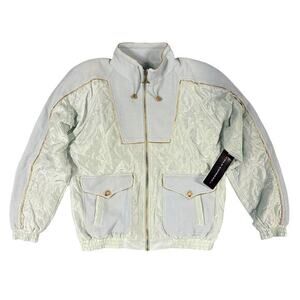 Silk Express 100% Silk Jacket - Size M (10-12) Seafoam Green Women's‎ 90s